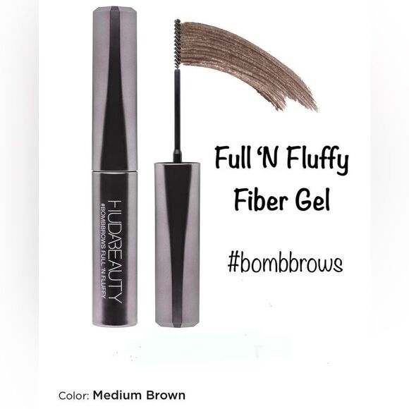 HUDA BEAUTY Other - Huda Beauty #bombbrows Full ‘n Fluffy Fiber Gel in “Medium Brown”